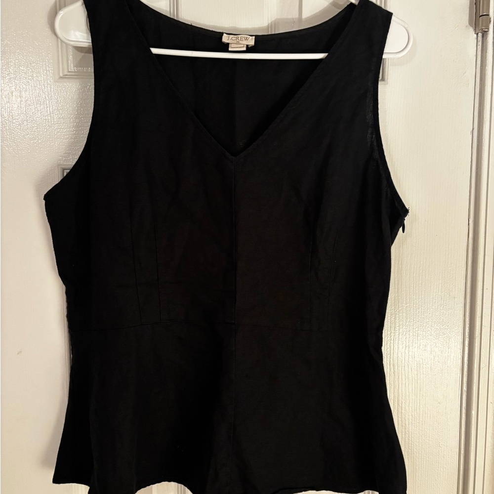 J. Crew Factory Sleeveless Linen Blend Peplum Top